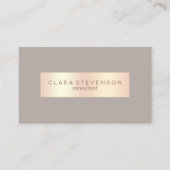 Modern elegant roos Gold en grijs consultant Visitekaartje (Voorkant)