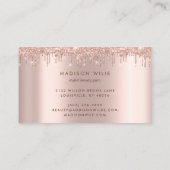 Modern Elegant Roos Gold Glitter Beauty Salon Busi Visitekaartje (Achterkant)