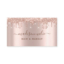 Modern Elegant Roos Gold Glitter Beauty Salon Busi