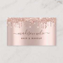 Modern Elegant Roos Gold Glitter Beauty Salon Busi Visitekaartje