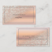 Modern Elegant Roos Gold Glitter Bokeh Ombre, Lijs Visitekaartje (Voorkant / Achterkant)