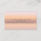 Modern Elegant Roos Gold Glitter Bokeh Ombre Visitekaartje (Achterkant)