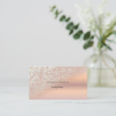 Modern Elegant Roos Gold Glitter Bokeh Ombre Visitekaartje (Staand voorkant)