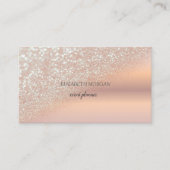 Modern Elegant Roos Gold Glitter Bokeh Ombre Visitekaartje (Voorkant)