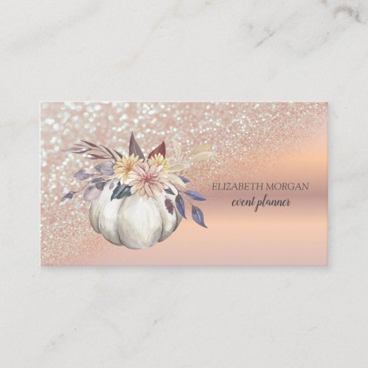 Modern Elegant Roos Gold Glitter Bokeh Ombre Visitekaartje (Voorkant)