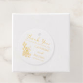 Modern Elegant Roos Gold Glitter Floral & Burgundy Bedankjes Labels (Met doos)