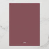 Modern Elegant Roos Gold Glitter Floral & Burgundy Folie Uitnodiging (Achterkant)