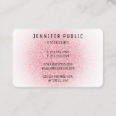 Modern elegant Roos Gold Glitter look Monogram Visitekaartje (Achterkant)