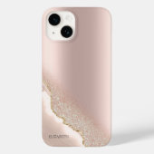 Modern Elegant Roos Gold Glitter Marble Case-Mate iPhone Case (Achterkant)