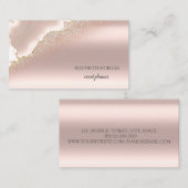 Modern Elegant Roos Gold Glitter Marble Visitekaartje (Voorkant / Achterkant)
