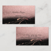 Modern Elegant Roos Gold Glitter Ombre, marmer Visitekaartje (Voorkant / Achterkant)