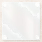 Modern Elegant Roos Gold Glitter Silver Marble Glazen Onderzetter (Achterkant)