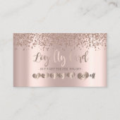 Modern Elegant Roos Gold Hearts, diamanten Klantenkaartje (Voorkant)