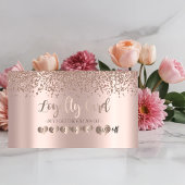 Modern Elegant Roos Gold Hearts, diamanten Klantenkaartje