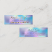 Modern elegant Roos Gold Hearts, holografisch Klantenkaartje (Voorkant / Achterkant)