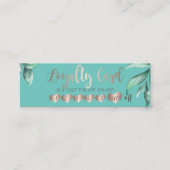 Modern elegant Roos Gold Hearts, laat mint Green Klantenkaartje (Voorkant)