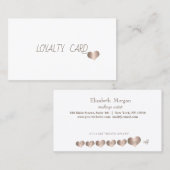 Modern Elegant Roos Gold Hearts, Satin Klantenkaartje (Voorkant / Achterkant)