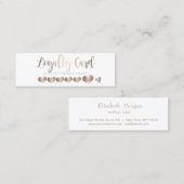 Modern Elegant Roos Gold Hearts, wit Klantenkaartje (Voorkant / Achterkant)