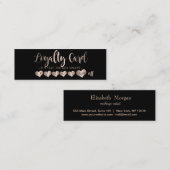 Modern Elegant Roos Gold Hearts, zwart Klantenkaartje