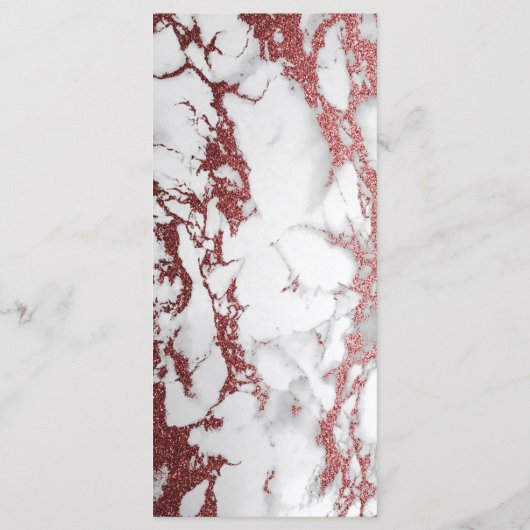 Modern Elegant Roos Gold Marble Wedding Menu (Achterkant)