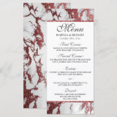 Modern Elegant Roos Gold Marble Wedding Menu (Voorkant / Achterkant)