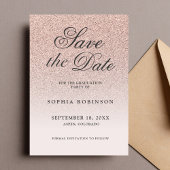 Modern Elegant Roos Gold Save the Date Afstuderen