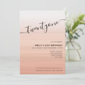 Modern Elegant Roos Gold Script 21st verjaardag Kaart (Staand voorkant)