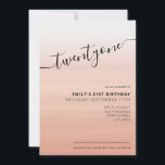 Modern Elegant Roos Gold Script 21st verjaardag Kaart<br><div class="desc">Moderne Roos Gold 21e verjaardag uitnodiging. Minimalistisch ontwerp voor de sjabloon van de 21ste verjaardagsuitnodiging met elegante kalligrafie handgeschreven scriptlettertype.</div>