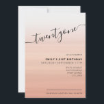 Modern Elegant Roos Gold Script 21st verjaardag Kaart<br><div class="desc">Moderne Roos Gold 21e verjaardag uitnodiging. Minimalistisch ontwerp voor de sjabloon van de 21ste verjaardagsuitnodiging met elegante kalligrafie handgeschreven scriptlettertype.</div>