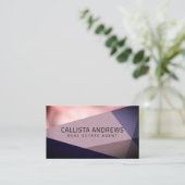 Modern Elegant Roos Goud Dusty Paarse geometrische Visitekaartje (Staand voorkant)