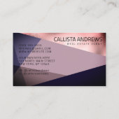 Modern Elegant Roos Goud Dusty Paarse geometrische Visitekaartje (Achterkant)