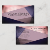Modern Elegant Roos Goud Dusty Paarse geometrische Visitekaartje (Voorkant / Achterkant)