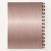 Modern Elegant Roos Goud Geborsteld Metaal Monogra Notitieboek (Achterkant)