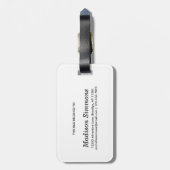 Modern Elegant Roos Goud Glitter Script Monogram Bagagelabel (Achterkant verticaal)