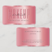 Modern Elegant Roos Goud Luxe Make-up Artist Visitekaartje (Voorkant / Achterkant)