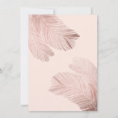 Modern Elegant Roos Goud Roze Palmboom Bruiloft Kaart (Achterkant)