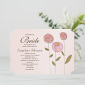 Modern Elegant Roos Gouden Bloemen Vrijgezellenfee Kaart (Staand voorkant)