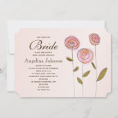 Modern Elegant Roos Gouden Bloemen Vrijgezellenfee Kaart (Voorkant)