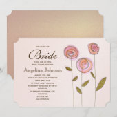 Modern Elegant Roos Gouden Bloemen Vrijgezellenfee Kaart (Voorkant / Achterkant)