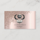 Modern Elegant Roos Gouden Diamanten Lotus Moon Visitekaartje (Voorkant)