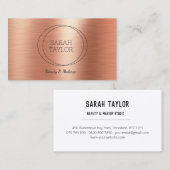 Modern Elegant Roos Gouden Folie Custom Visitekaartje (Voorkant / Achterkant)