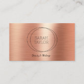 Modern Elegant Roos Gouden Folie Custom Visitekaartje (Voorkant)