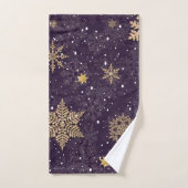 Modern Elegant Roos Gouden Glitter Sneeuwvlokken P Bad Handdoek (Handdoek)