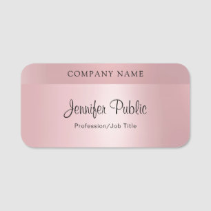 Modern Elegant Roos Gouden Typografie Sjabloon Naamplaatje