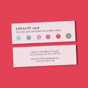 Modern Elegant Roos Kleurrijke Punch Beauty Salon Klantenkaartje