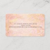 Modern Elegant Roos Marble Black, Gold, Scissors Visitekaartje (Achterkant)