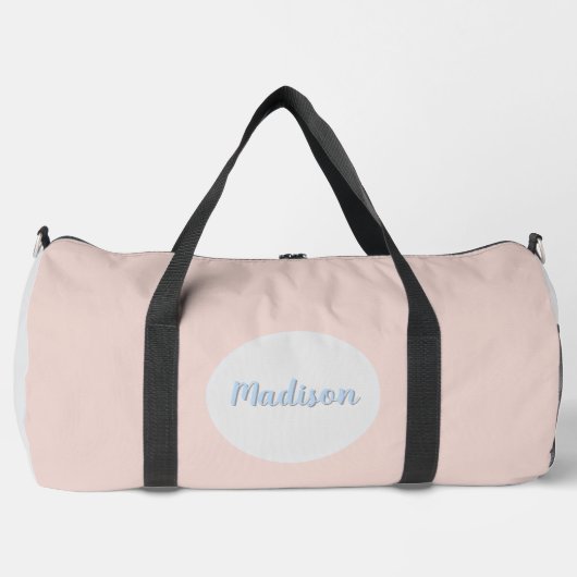 Modern Elegant Roos Roze Gepersonaliseerde Duffle Plunjezak (Voorkant)