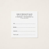 Modern Elegant Roos White Black Beauty Vierkante Visitekaartjes (Achterkant)