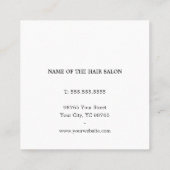 Modern Elegant Roos White Hairdresser Vierkante Visitekaartje (Achterkant)