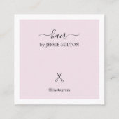 Modern Elegant Roos White Hairdresser Vierkante Visitekaartje (Voorkant)